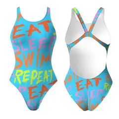 TURBO - Traje de Baño Mujer Eat Sleep Repeat Tirantes Anchos