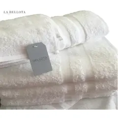 LA BELLOTA - TOALLA DELUXE PLATINUM "La Bellota" - EXTRA BAÑO - 650 grs/m2 - mide: 90×170 cm Blanca