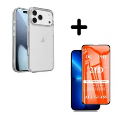 CLEAR - Case Transparente Compatible Para Iphone 17 Pro + Mica de Vidrio