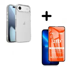 CLEAR - Case Transparente Compatible Para Iphone 17 Air + Mica de Vidrio