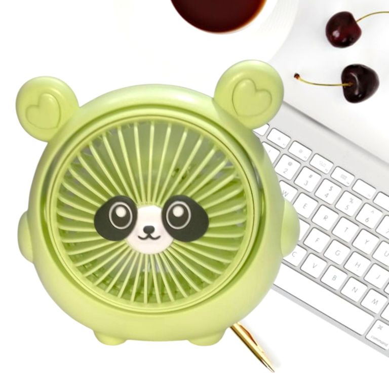 Mini Ventilador 3 velocidades para Escritorio Osito Verde