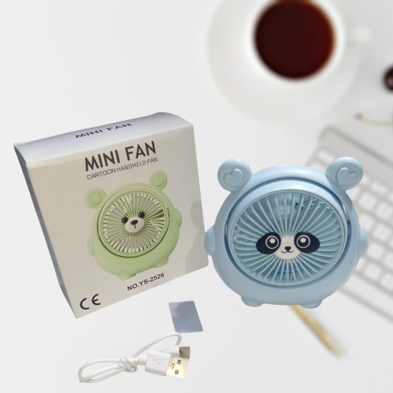 Mini Ventilador 3 velocidades para Escritorio Osito Celeste