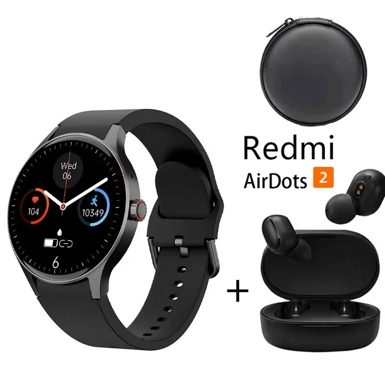 Smartwatch Y80-P y Audifonos Redmi AirDots 2 y Estuche