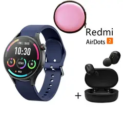 XIAOMI - Reloj inteligente de moda y Audifonos Redmi AirDots 2 Azul y Estuche