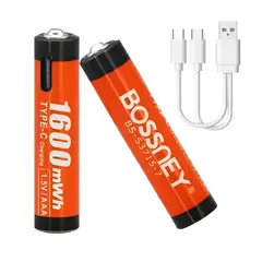 GENERICO - Pilas AAA Recargables USB Tipo C 15V Bossney 1600mWh