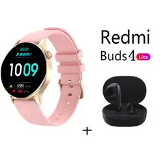 XIAOMI - Reloj inteligente deportivo Y85+Audifonos Redmi Buds 4 Lite - Rosa