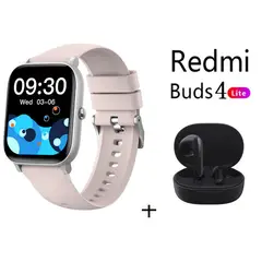 XIAOMI - Buds4 Lite combo Negro y Reloj Inteligente C09 Rosa