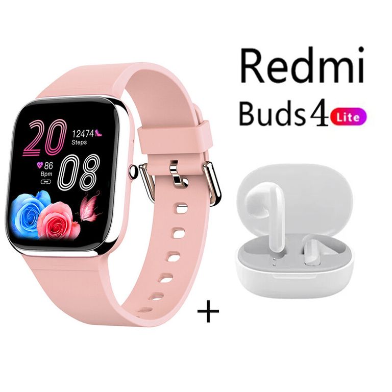 Y9PRO reloj inteligente Rosado + Redmi Buds 4 Lite - Blanco