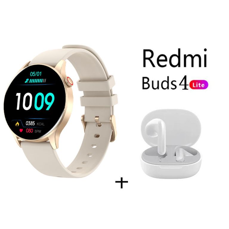 Reloj inteligente deportivo Y85+Audifonos Redmi Buds4 Lite Blanquecino
