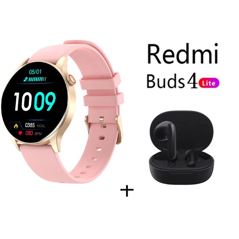 Reloj inteligente deportivo Y85+Audifonos Redmi Buds 4 Lite - Rosa