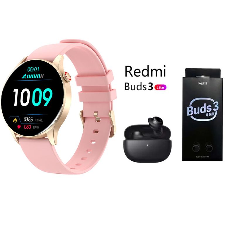 Reloj inteligente deportivo Y85+Audifonos Redmi Buds 3 Lite Rosa
