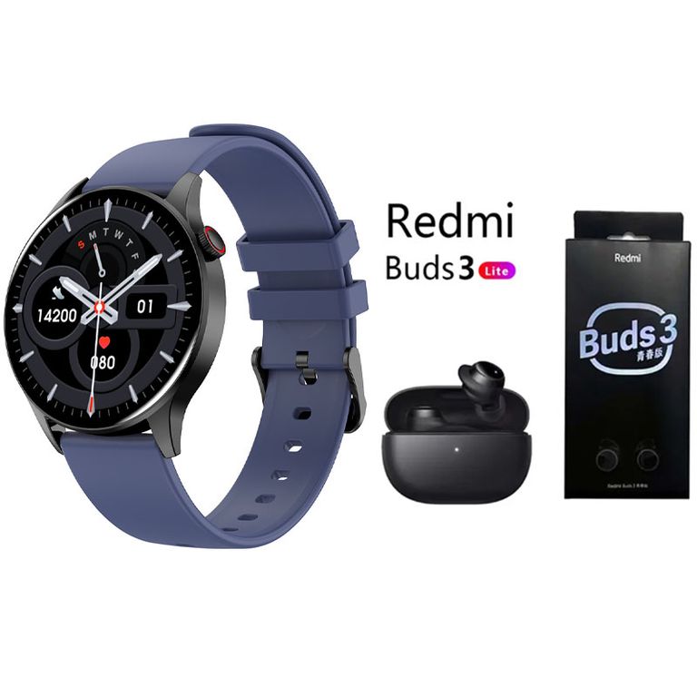 Reloj inteligente deportivo Y85+Audifonos Redmi Buds 3 Lite Azul