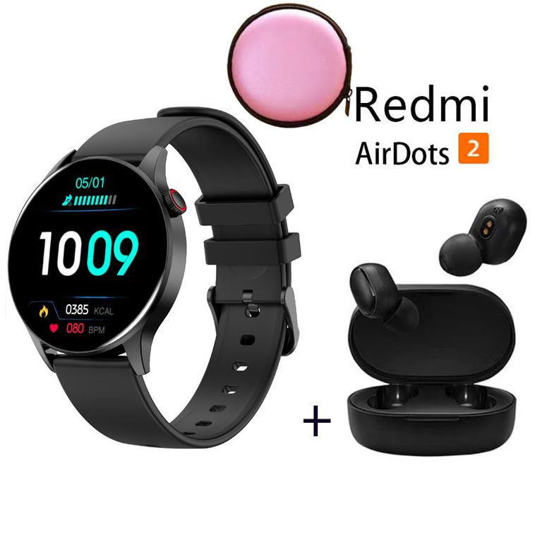 Reloj inteligente deportivo Y85 + Redmi AirDots 2 y Estuche - Negro