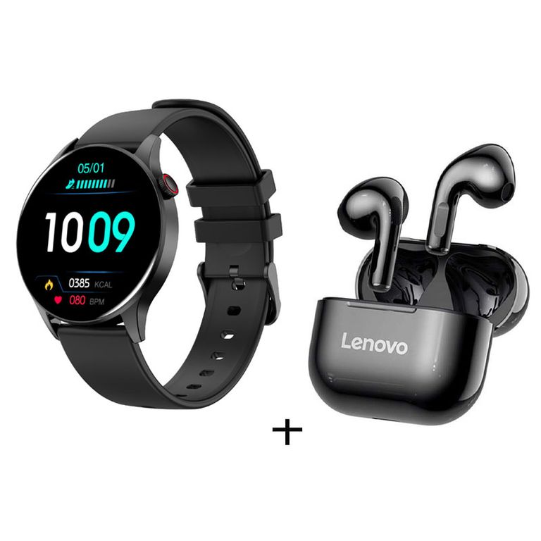 Reloj inteligente deportivo Y85 y LP40 Auriculares - Azul