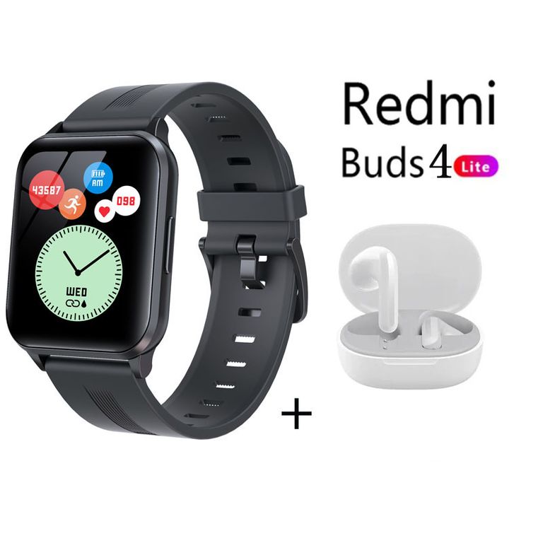 Y79 reloj inteligente deportivo Negro + Redmi Buds 4 Lite - Blanco