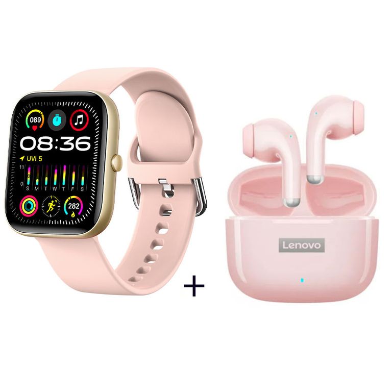 Audífonos LP40Pro De Tws y Reloj inteligente de - Rosa