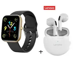 LENOVO - Combinación Audifonos HT38 blancos + reloj inteligente Oro