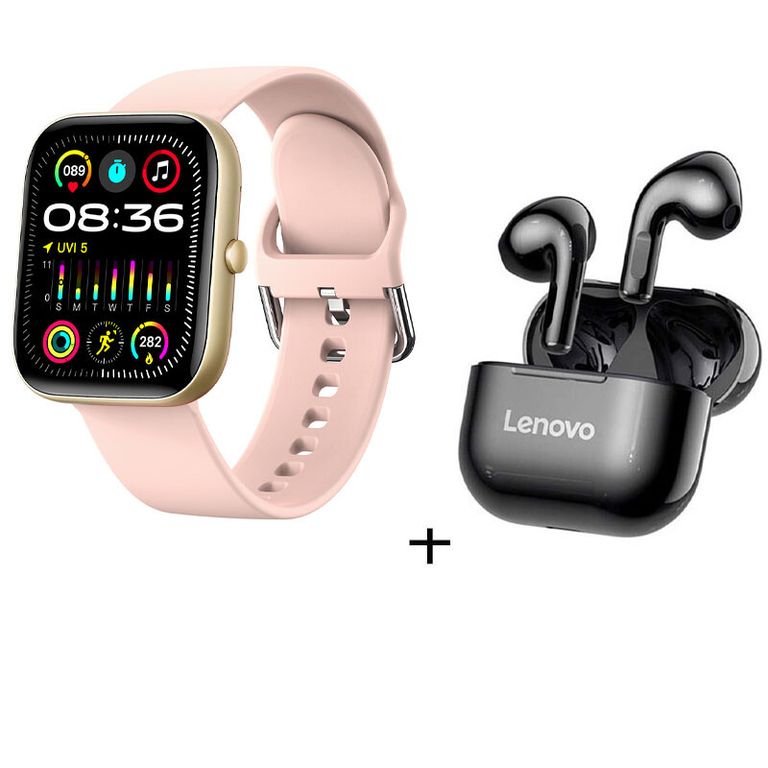 Audífonos LP40 De Tws y Reloj inteligente de - Rosa