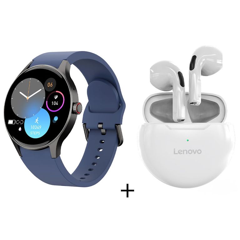 Reloj inteligente de llamadas azul + combo ht38 blanco