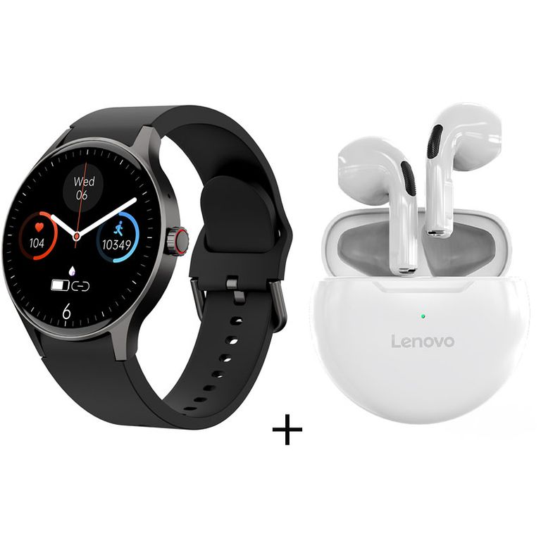 Reloj inteligente de llamadas Negro + combo ht38 blanco
