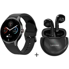 LENOVO - Reloj inteligente de llamadas Negro + combo ht38- Negro