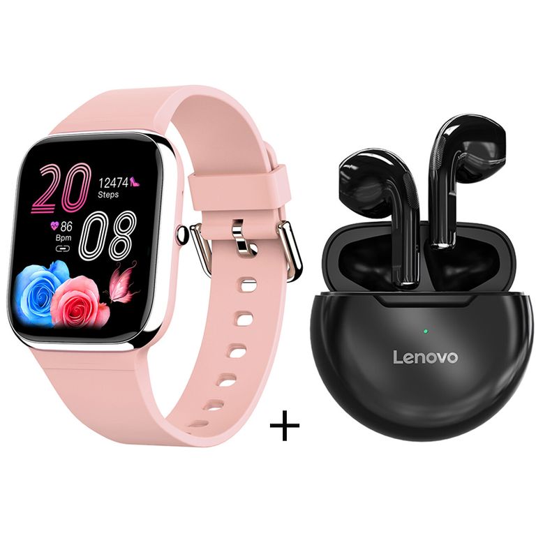 Y9PRO reloj inteligente deportivo rosa + combo ht38 Negro