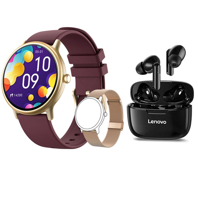 Reloj inteligente resistente al agua Y86 Rojo + combo XT90