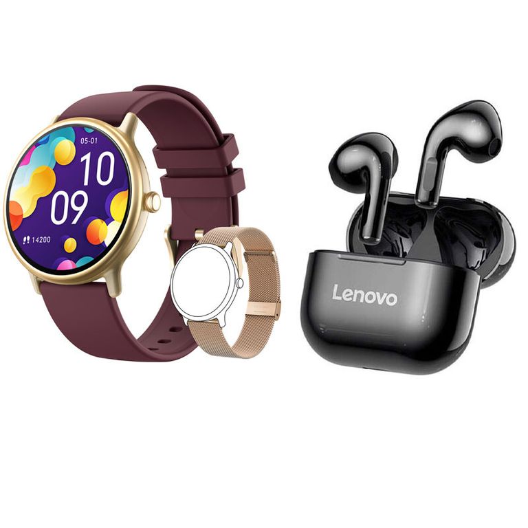 Reloj inteligente resistente al agua Y86 Rojo + combo lp40