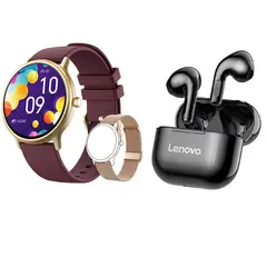 LENOVO - Reloj inteligente resistente al agua Y86 Rojo + combo lp40