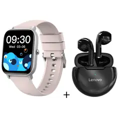 LENOVO - Audífonos HT38 Negro y Reloj Inteligente C09 Rosa