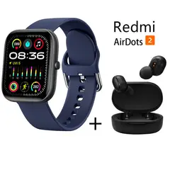 XIAOMI - Reloj inteligente de pantalla grande HD + combo Redmi AirDots 2 Azul