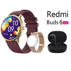 XIAOMI - Reloj inteligente Y86 Rojo + Redmi Buds 4 Lite Negro