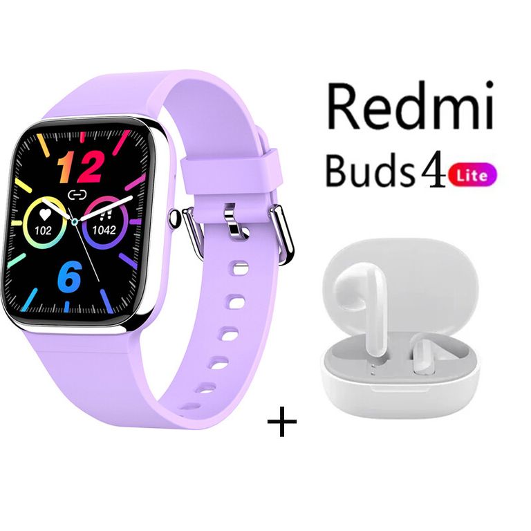 Y9PRO reloj inteligente púrpura + Redmi Buds 4 Lite - Blanco
