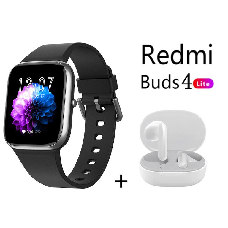 Y9PRO reloj inteligente Negro + Redmi Buds 4 Lite - Blanco
