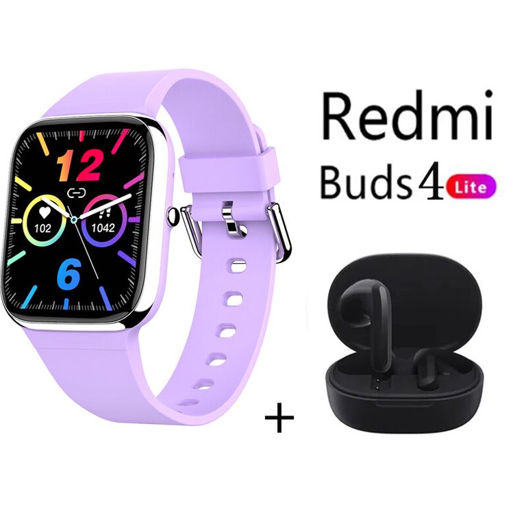 Y9PRO reloj inteligente púrpura + Redmi Buds 4 Lite - Negro