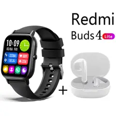 XIAOMI - Reloj inteligente Negro + Redmi Buds 4 Lite - Blanco