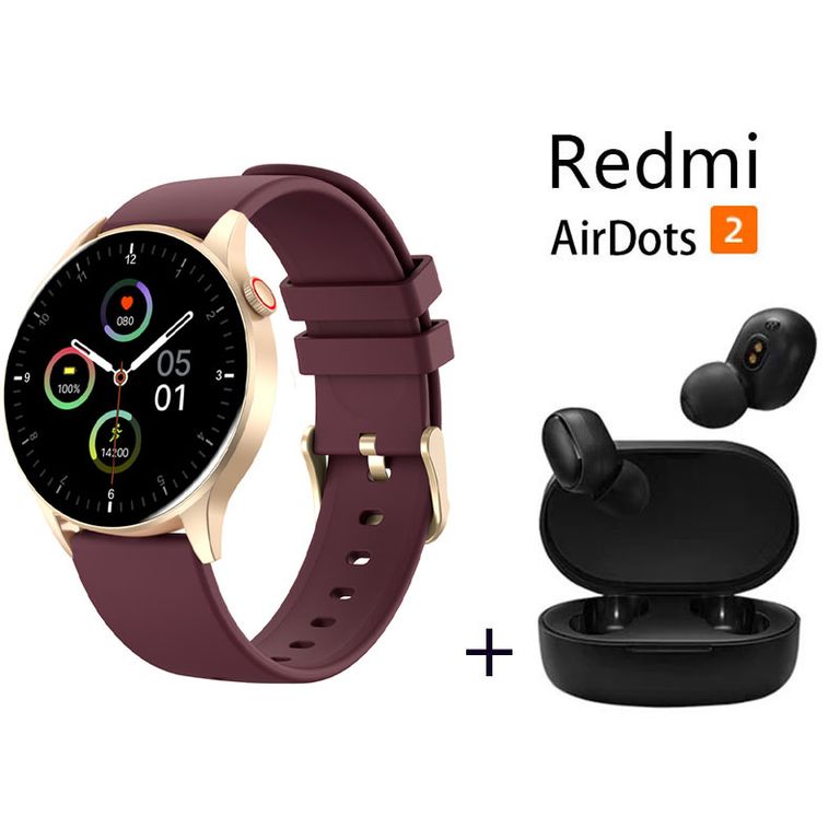 Y85 reloj inteligente deportivo + combo Redmi AirDots 2 - púrpura