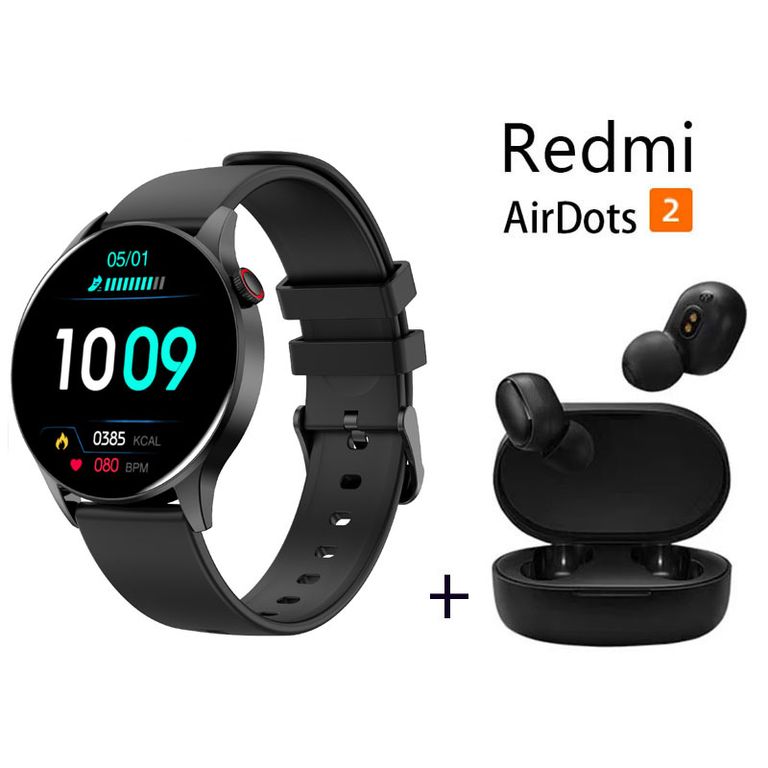 Y85 reloj inteligente deportivo + combo Redmi AirDots 2 - Negro