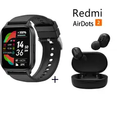 XIAOMI - Reloj inteligente pantalla grande 185”+Xiaomi Redmi AirDots 2-Negro