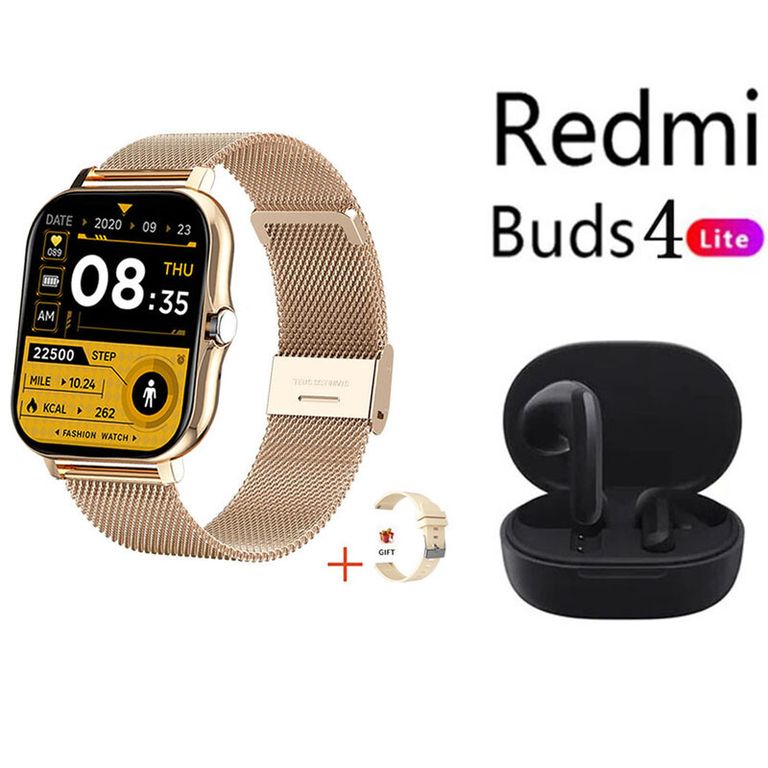 Reloj inteligente Dorado de 183 pulgadas + combo Redmi Buds4 Lite