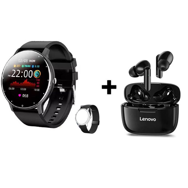 Audífonos XT90 y Smartwatch Toumi Fit 2 y cinturón inoxidable