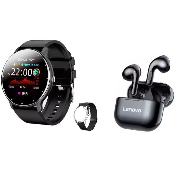 Audífonos LP40 y Smartwatch Toumi Fit 2 y cinturón inoxidable