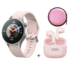 LENOVO - Reloj inteligente de moda y LP40Pro Rosa y Estuche