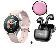 LENOVO - Reloj inteligente de moda y LP40 Rosa y Estuche