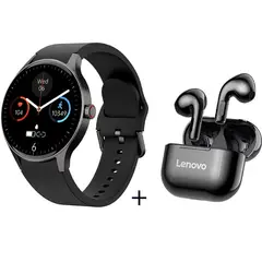 LENOVO - Pantalla AMOLED reloj inteligente deportivo + LP40 - Negro