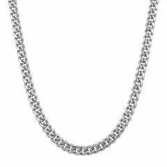 GENERICO - Collar Cadena Lomo de Corvina de Acero Inoxidable 60 cm x 6 mm de grosor para hombre