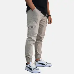 YONISTERS CLOTHING - Jogger Cargo Urbano Hombre Drill Semipitillo Blanco