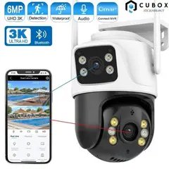 OEM - Camara Ip Wifi Ptz Doble Lente 360 Exterior Sirenas Alarma 6K