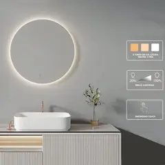 GENERICO - Espejo led tres tonos circular 60cm