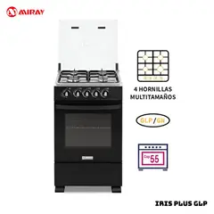 MIRAY - COCINA DE PIE A GAS 4 HORNILLAS - IRIS PLUS